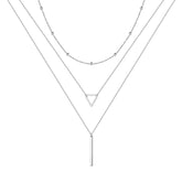 3PCS - Chain&Triangle&Bar Layered Necklaces for Women